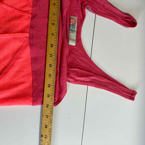 Free People Orange Sleeveless Scoop Neck Dress Two Tone Large Color Block Boho - Picture 10 of 10